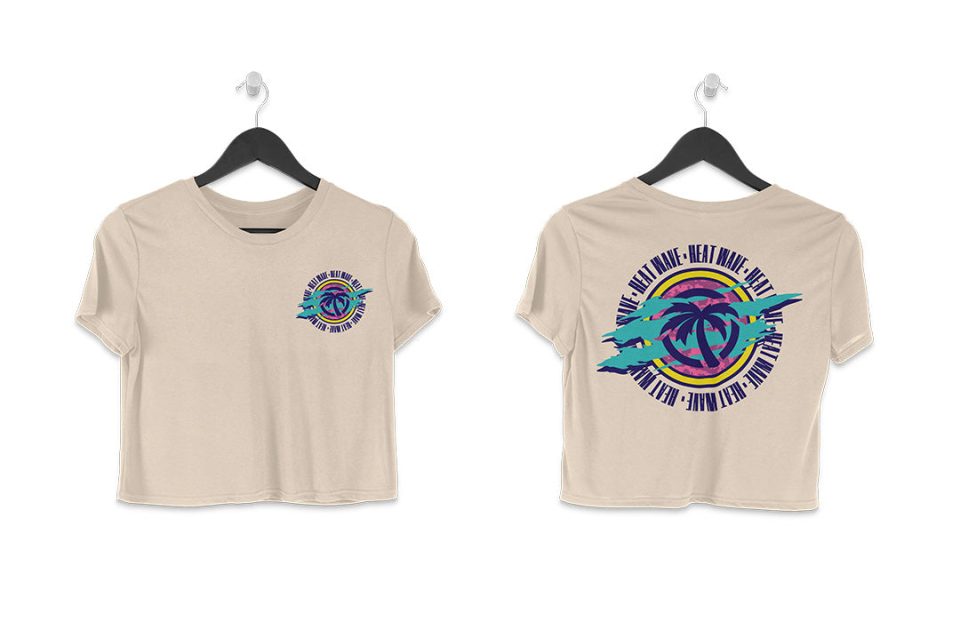 Heat Wave Saved by the Wave Ladies Crop Top T-Shirt Natural