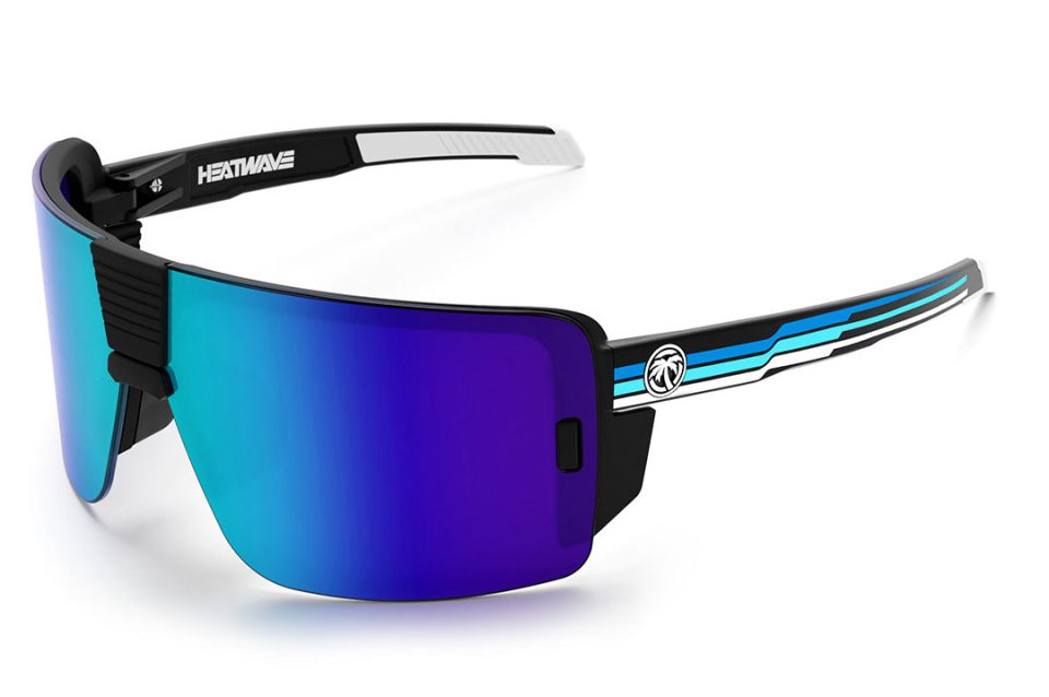 Vector Sunglasses: Side Stripe Blue Customs Z87+